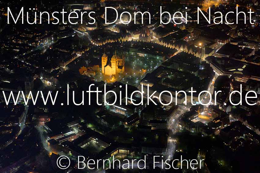 Muenster Luftbild Dom Nacht, B. Fischer, Bild Nr. 1904, 23.03.2014
