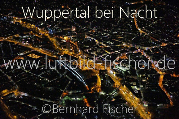 Wuppertal bei Nacht, Bernhard Fischer, Luftbild Bild Nr. 1898, 23.02.2014