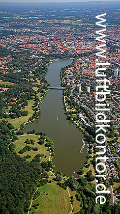 Münster, Aasee mit Altstadt, 06.08.2020, B. Fischer, Luftbild N