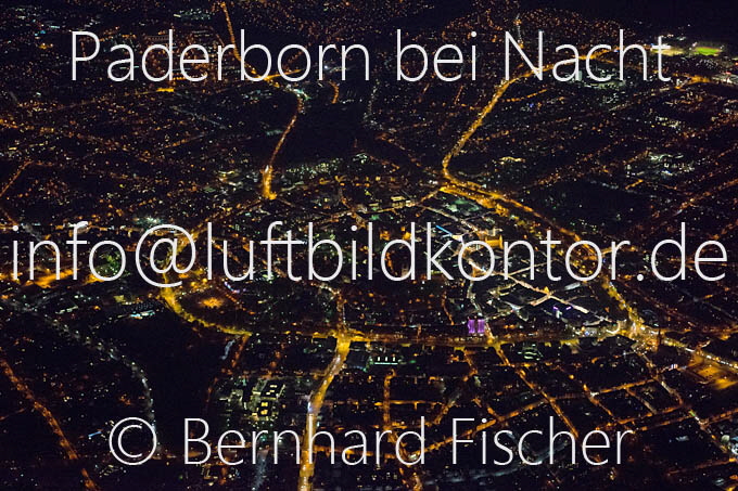 Paderborn bei Nacht Luftbild, Bernhard Fischer, 06.11.14, Nr. 8666