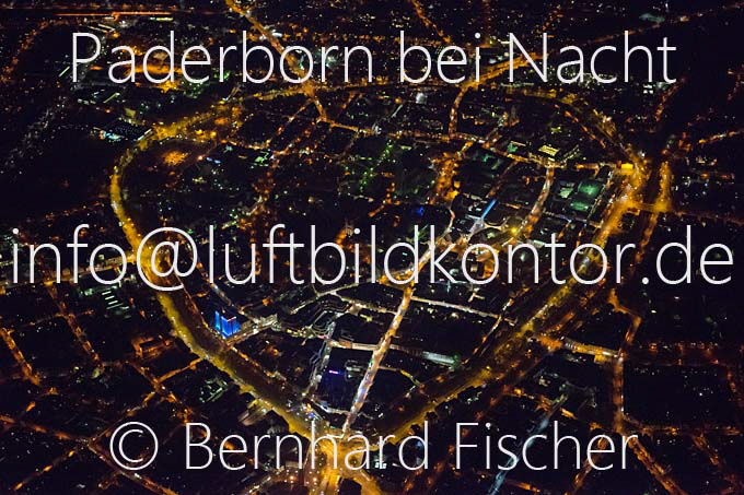 Paderborn bei Nacht Luftbild, Bernhard Fischer, 06.11.14, Nr. 8686