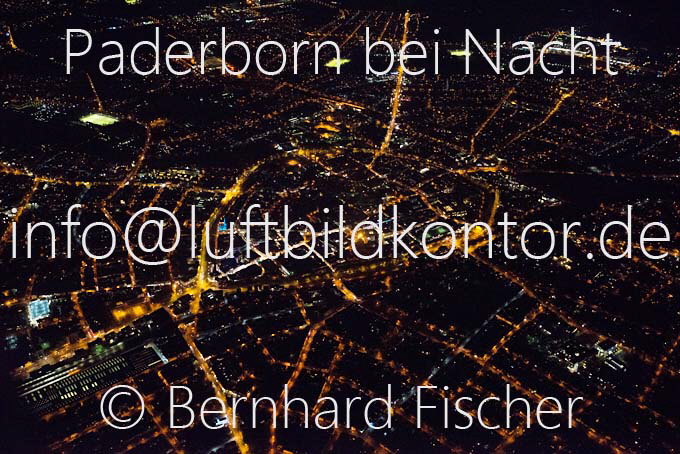 Paderborn bei Nacht Luftbild, Bernhard Fischer, 06.11.14, Nr. 8693