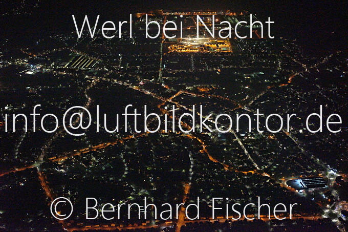 Werl bei Nacht Luftbild, Bernhard Fischer, 06.11.14, Nr. 8548