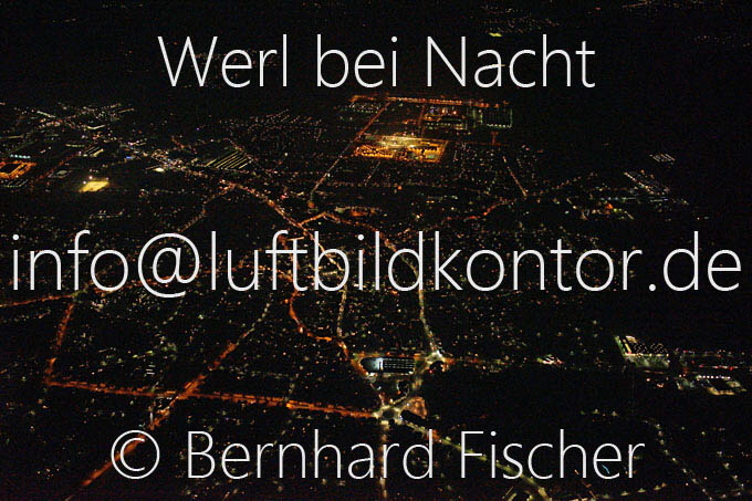 Werl bei Nacht Luftbild, Bernhard Fischer, 06.11.14, Nr. 8555
